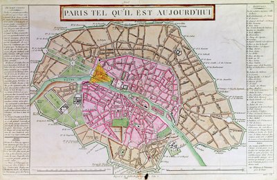 Map of Paris, June 1800 by French School